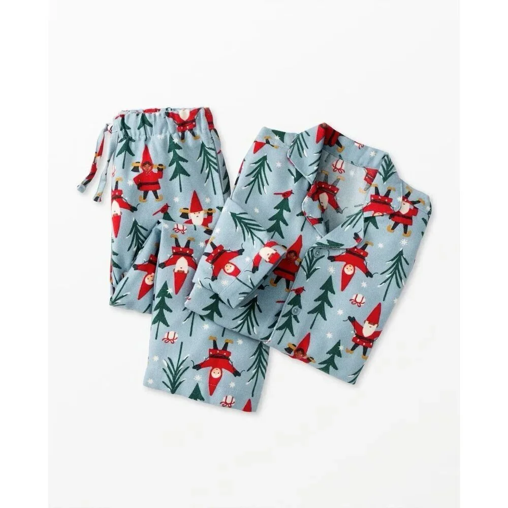 Hanna Andersson‎ Holiday Flannel Pajama Set 2T Holiday Harvest Elves Christmas